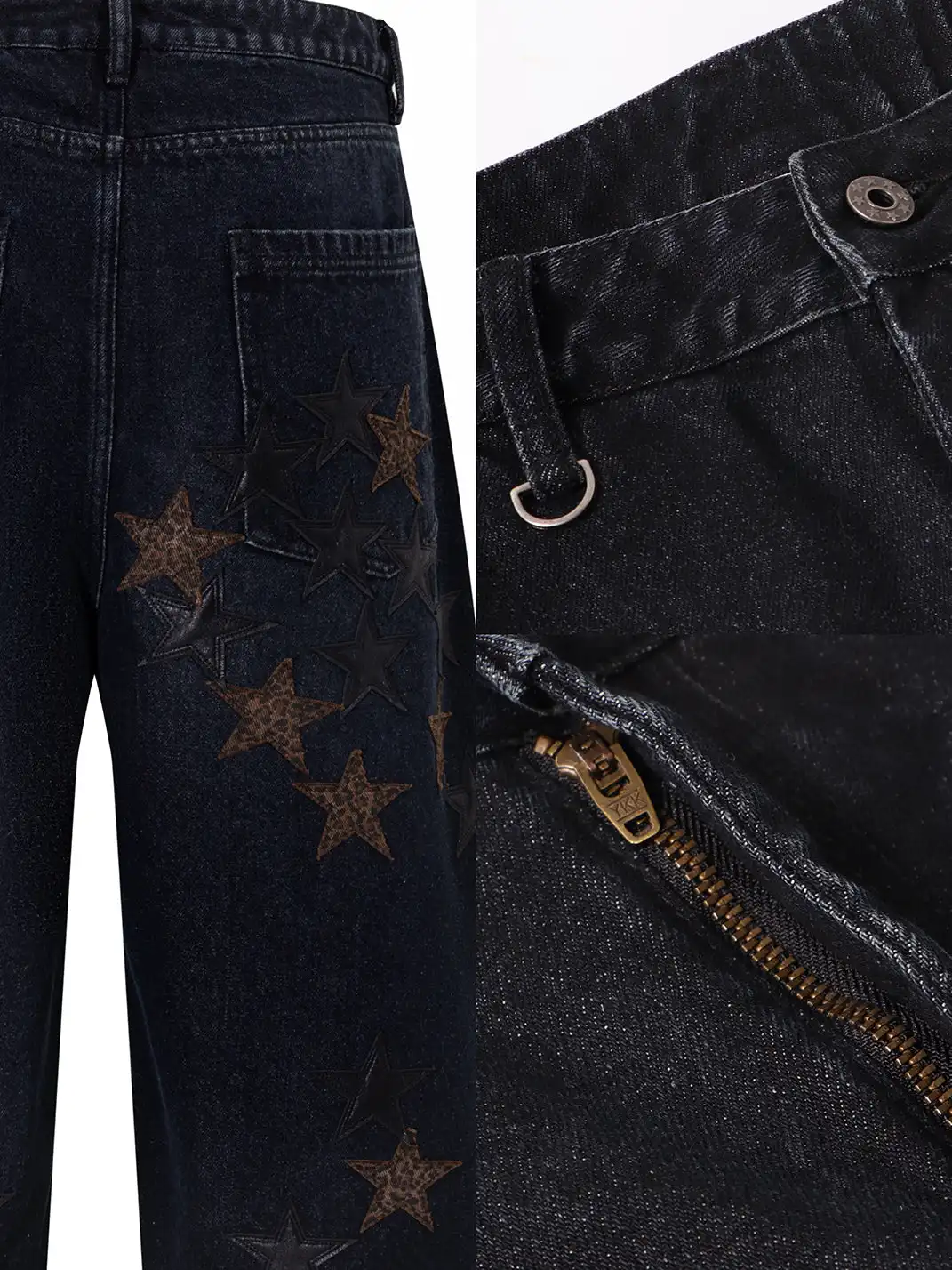 BE A DEVIL丨Leopard Star Patch Cropped Work Pants