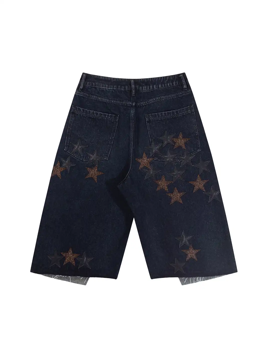 BE A DEVIL丨Leopard Star Patch Cropped Work Pants