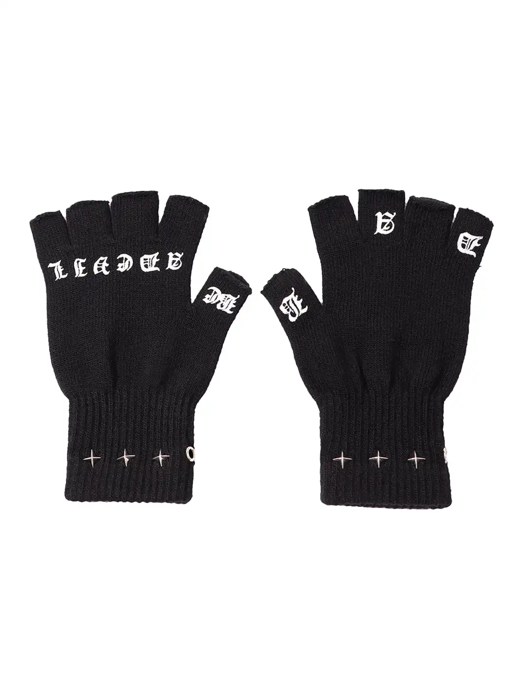 BE A DEVIL丨Sanskrit Fingerless Gloves Punk Style