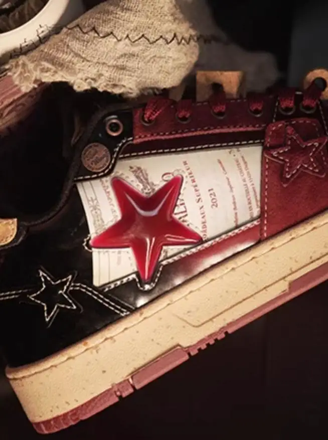 KAALIXTO丨Retro Star Sneakers-Wine Limited