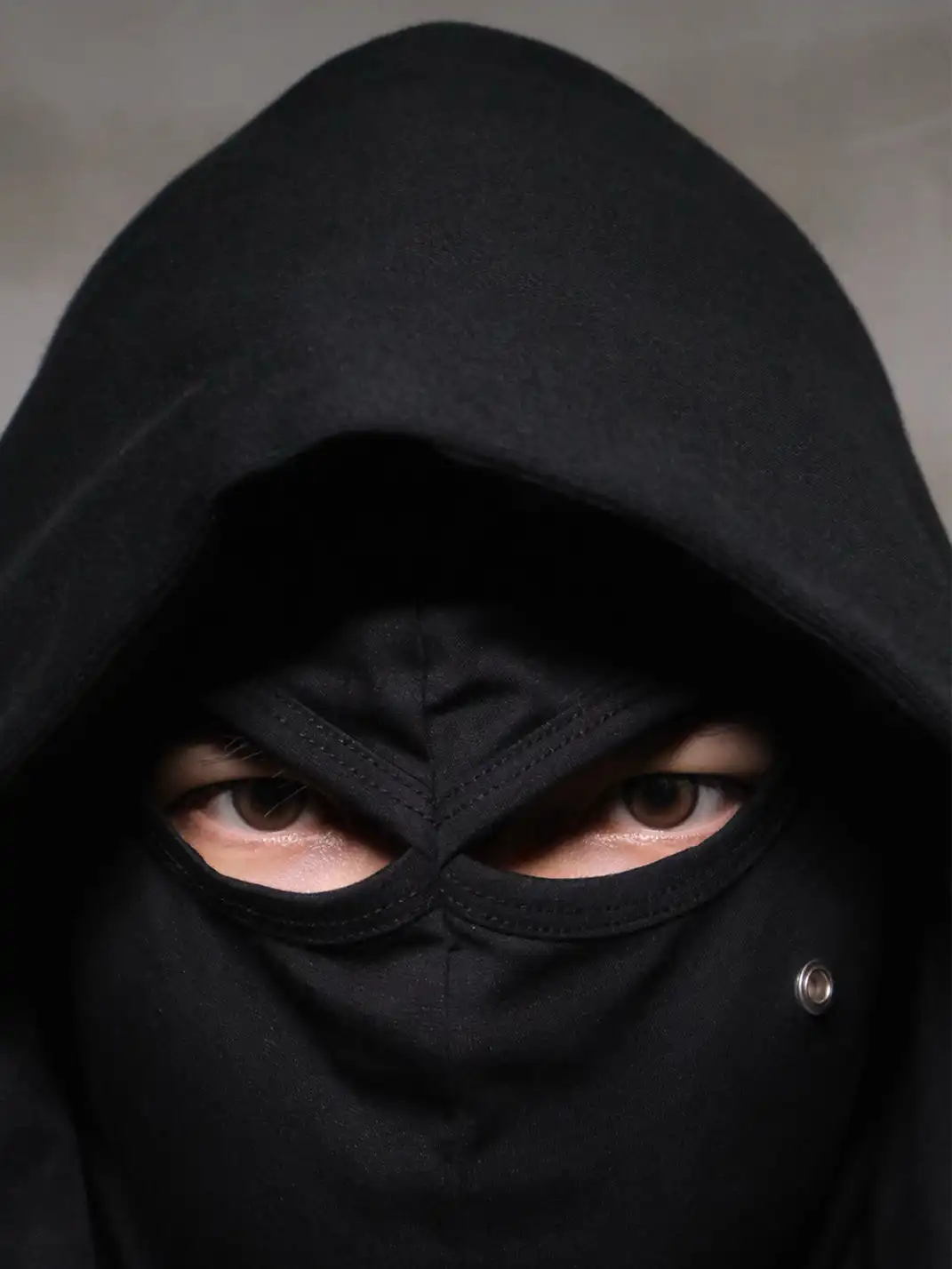 BE A DEVIL丨Embroidered Slogan Mask Oversized Hoodie
