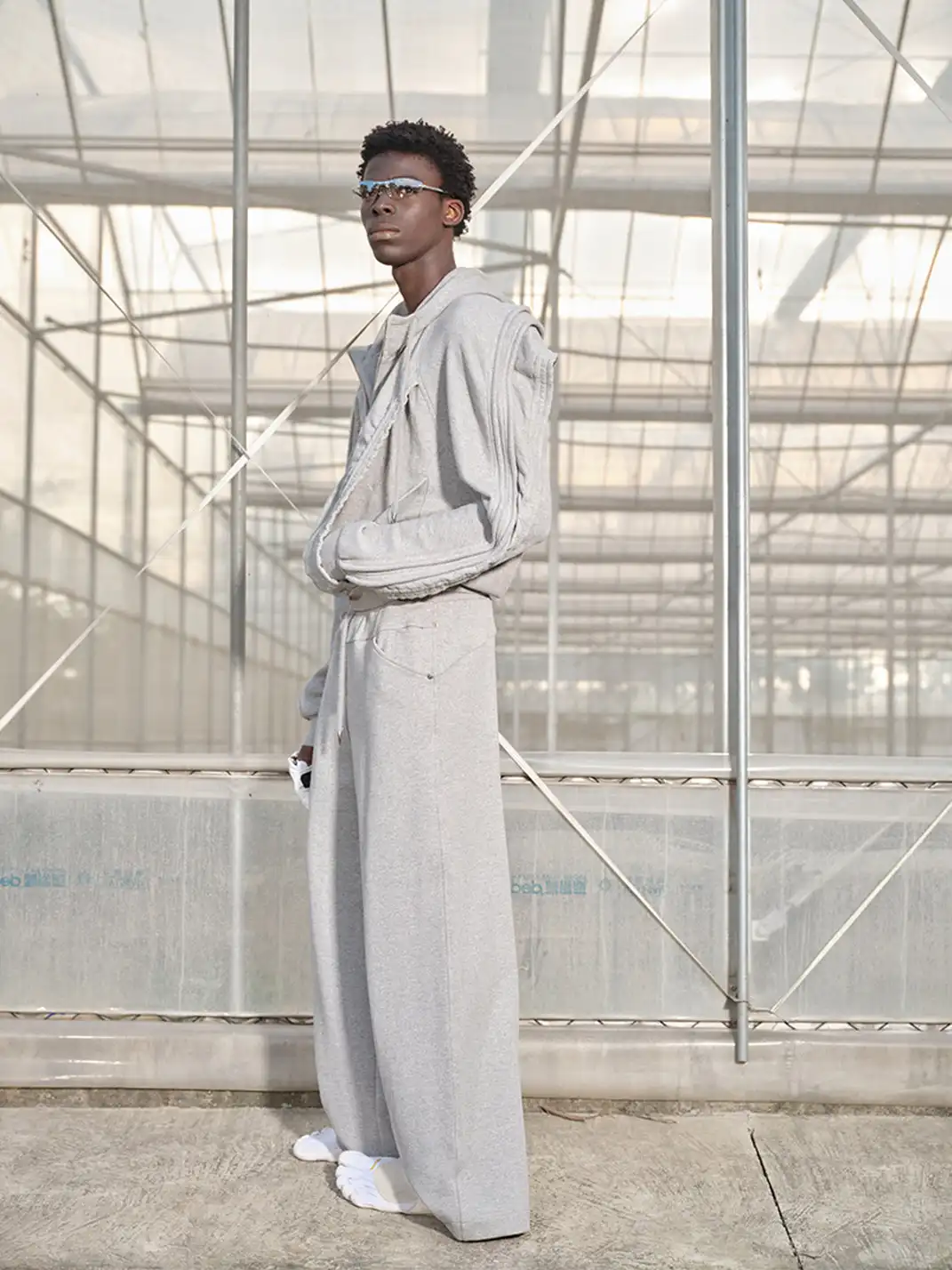 NUTEMPEROR | Structured Wide-Leg Sweatpants Grey