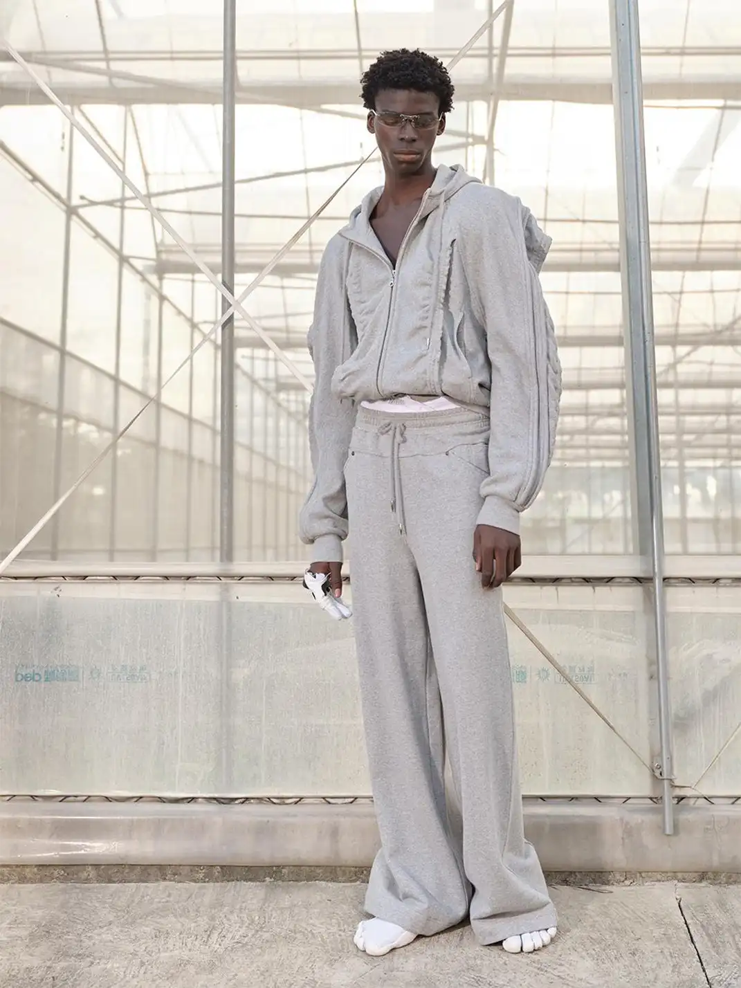 NUTEMPEROR | Structured Wide-Leg Sweatpants Grey