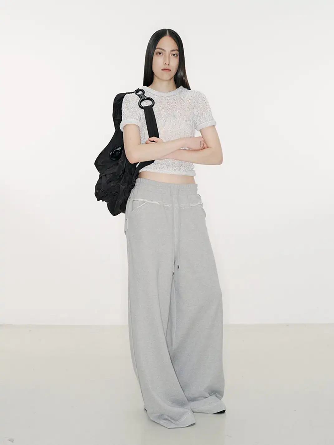 NUTEMPEROR | Structured Wide-Leg Sweatpants Grey