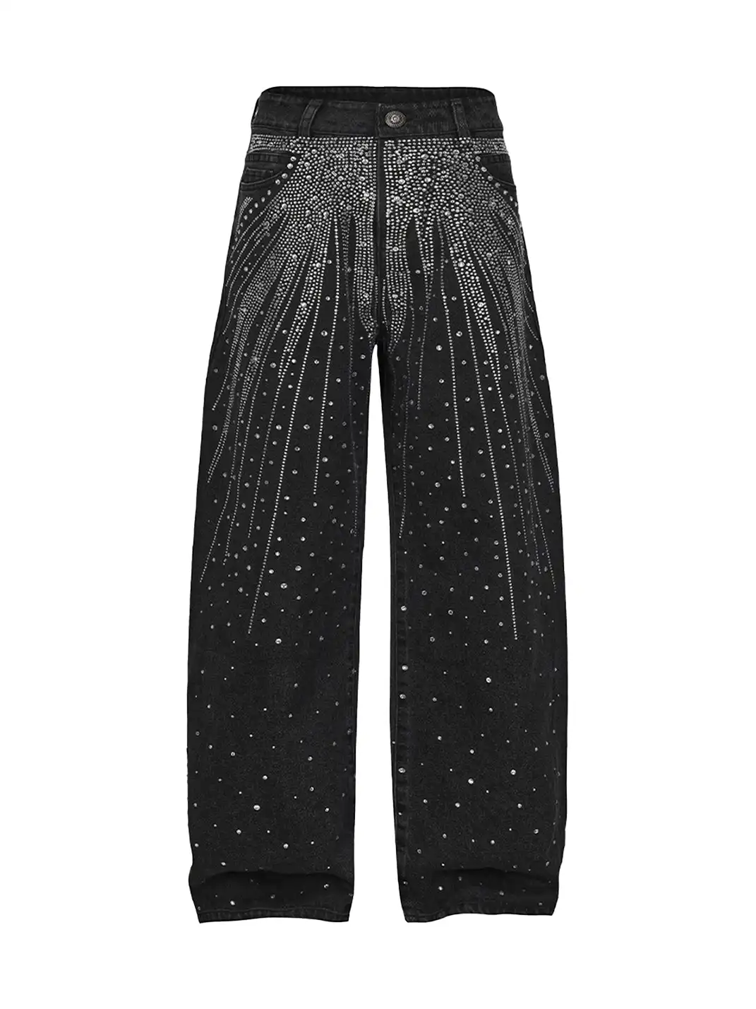 FayChui | Rhinestone Starburst Loose Fit Statement Pants