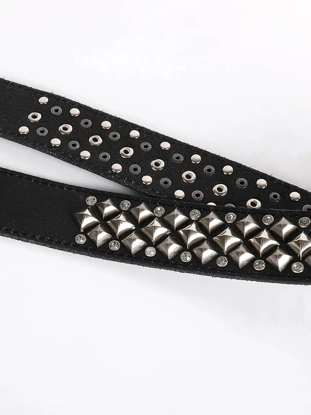 DND4DES | Studded Rhinestone Real Leather Punk Belt