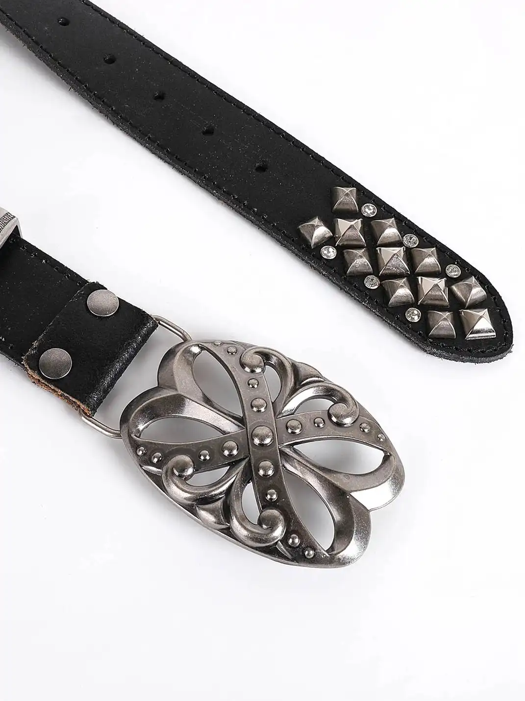 DND4DES | Studded Rhinestone Real Leather Punk Belt