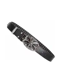 DND4DES | Studded Rhinestone Real Leather Punk Belt