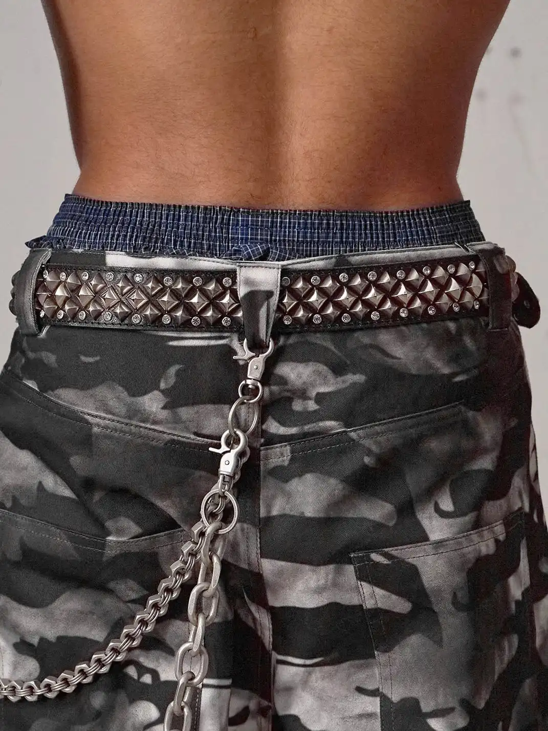 DND4DES | Studded Rhinestone Real Leather Punk Belt