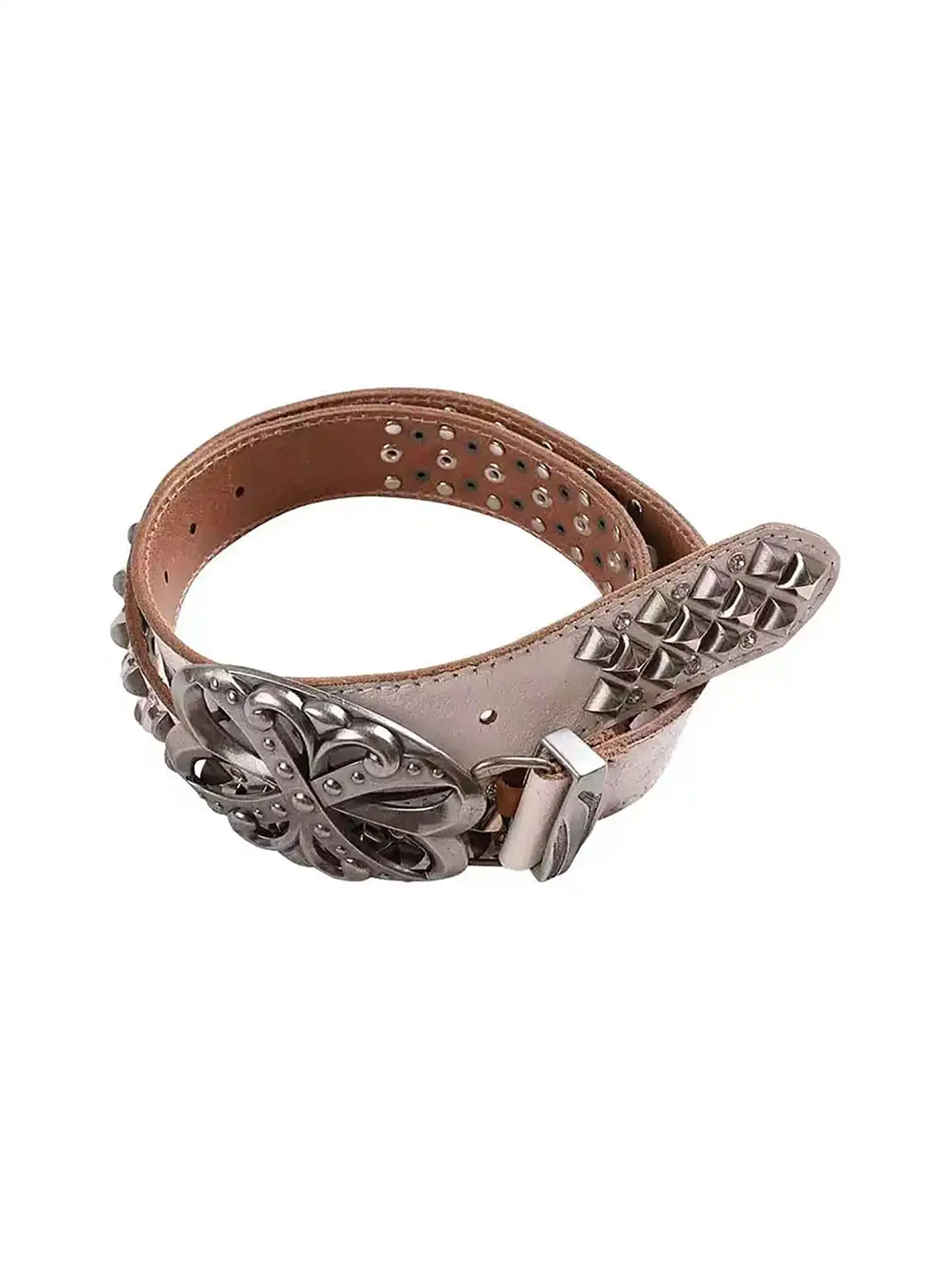 DND4DES | Studded Rhinestone Real Leather Punk Belt