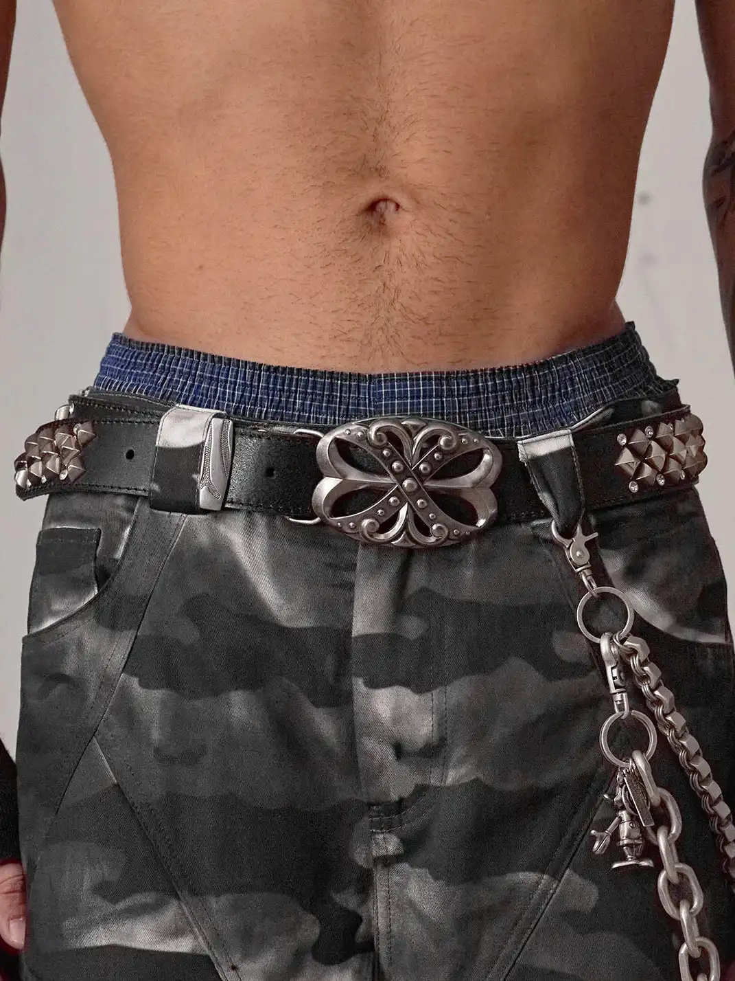 DND4DES | Studded Rhinestone Real Leather Punk Belt
