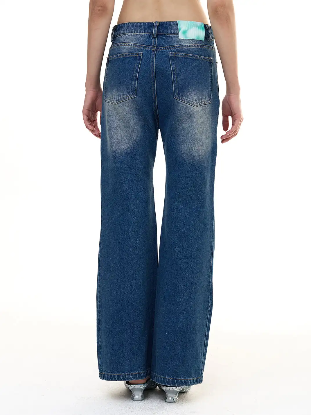 FayChui | Butterfly Rhinestone Washed Loose Fit Jeans
