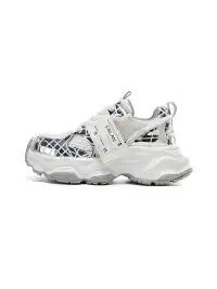 EBLAN | Silver Chunky Mesh Joggers Street Style