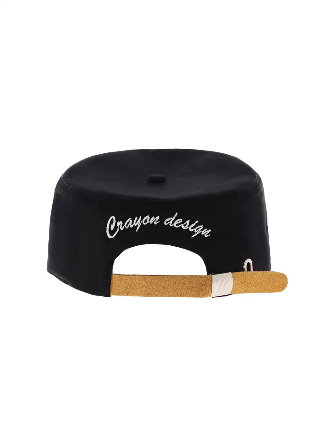 6CRAYON | Flat Brim Embroidered Baseball Cap-Black