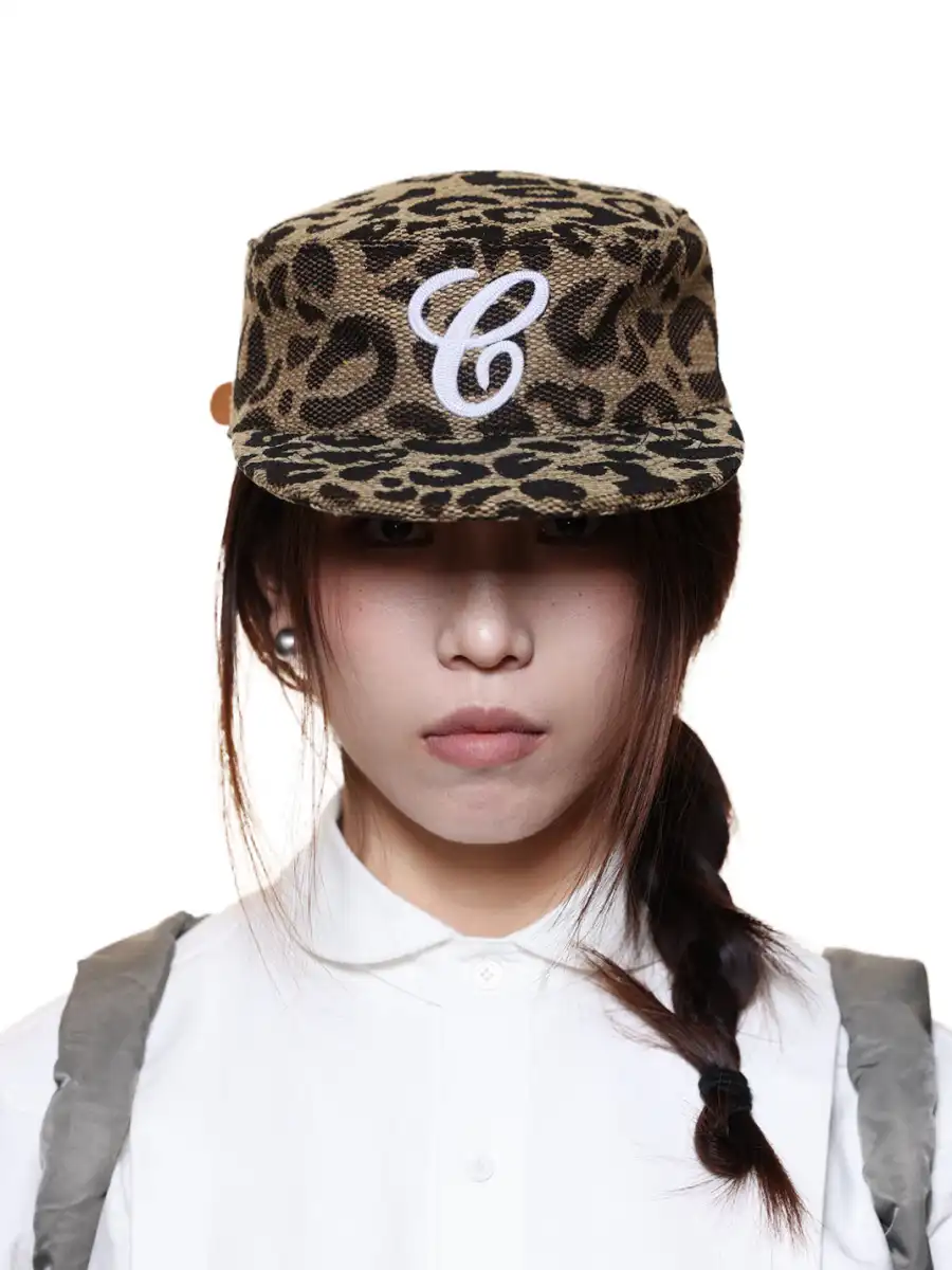 6CRAYON | Flat Brim Embroidered Baseball Cap-Leopard - 3