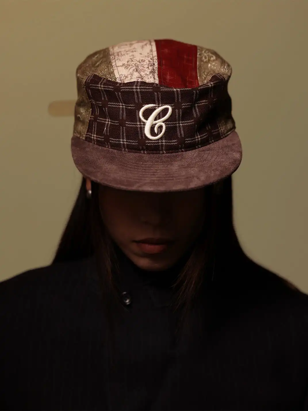 6CRAYON | Vintage Patchwork Embroidered Brim Cap