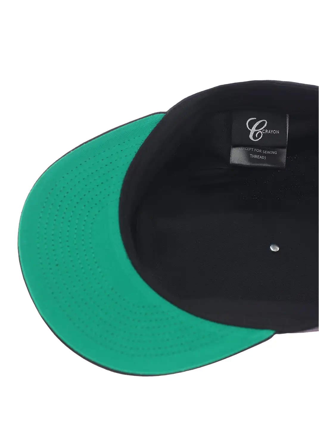 6CRAYON | Letter Embroidery Flat Brim Cap-Deep blue