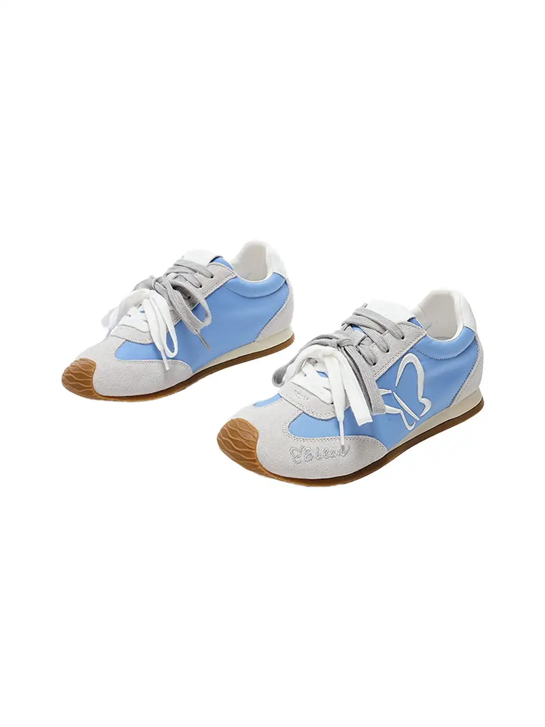 EBLAN丨Two-Tone Lace Retro Leather Training Shoes
