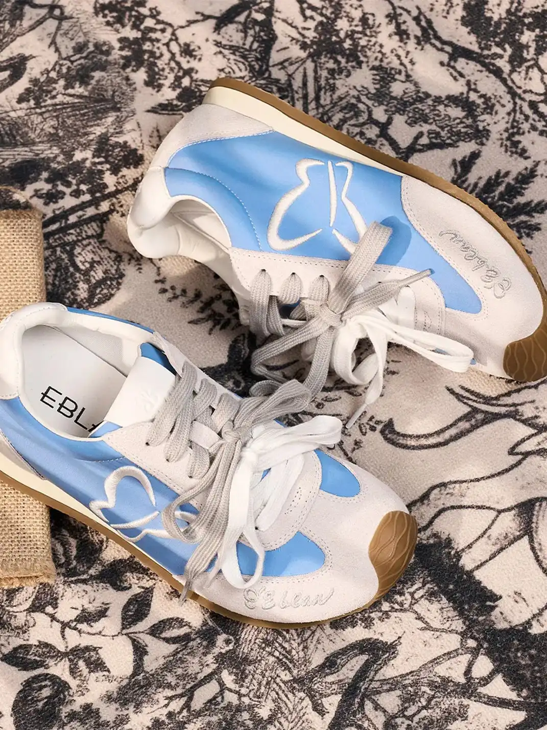 EBLAN丨Two-Tone Lace Retro Leather Training Shoes