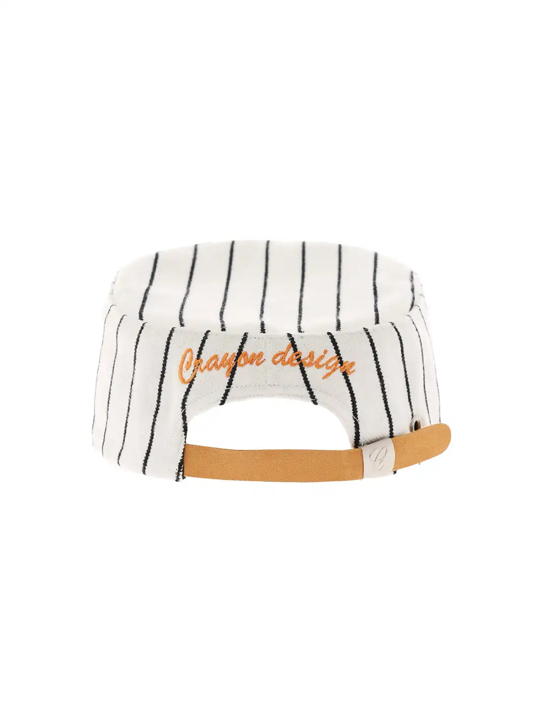 6CRAYON | Striped Wool Letter Embroidered Cap-Orange