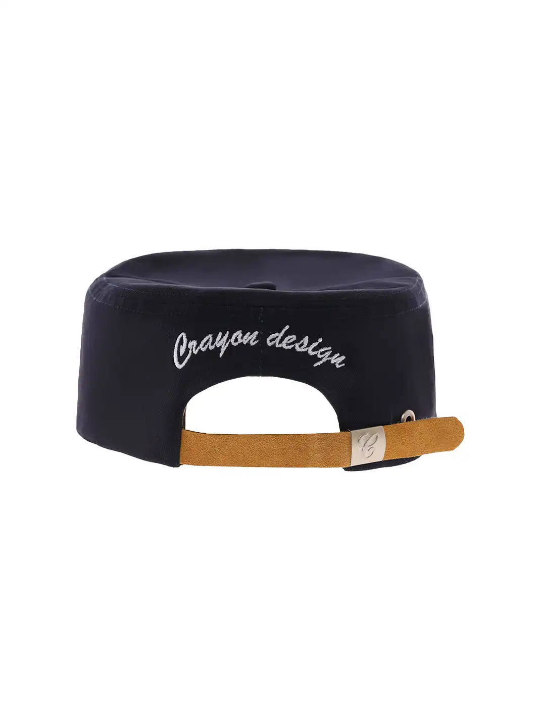 6CRAYON | Letter Embroidery Flat Brim Cap-Deep blue