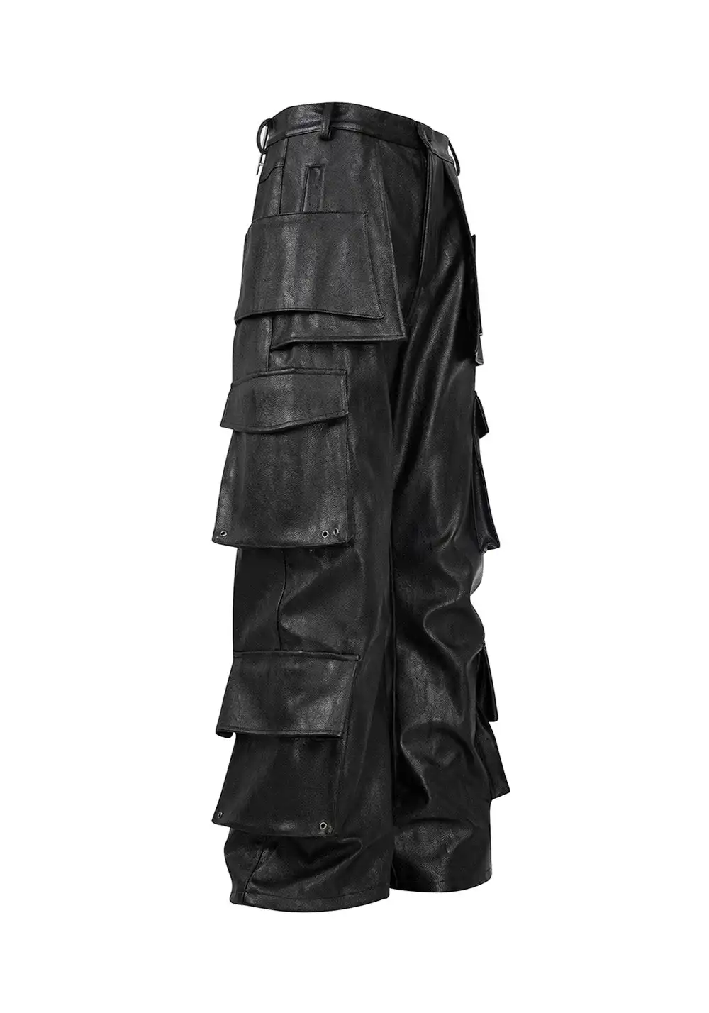 REBEL WAVE丨Structured Multi-Pocket Leather Cargos