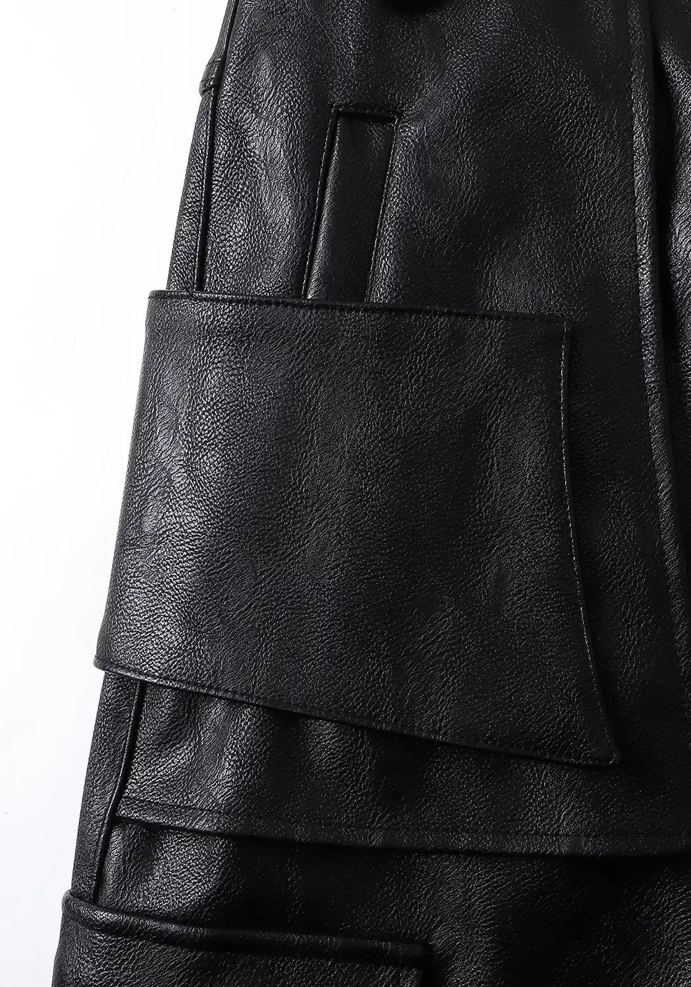REBEL WAVE丨Structured Multi-Pocket Leather Cargos