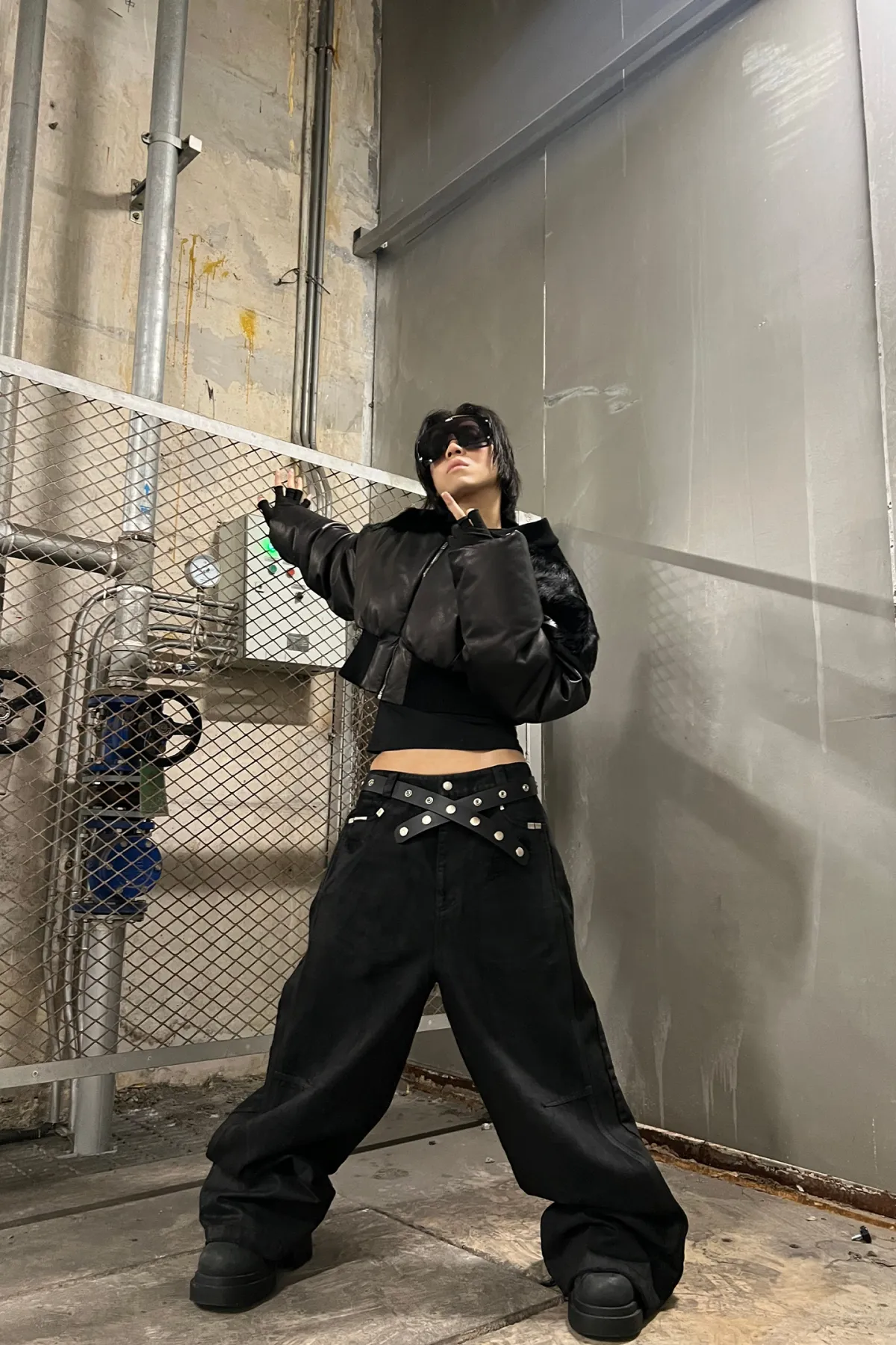 REBEL WAVE丨Hand-Waxed Damaged Wide-Leg Pants