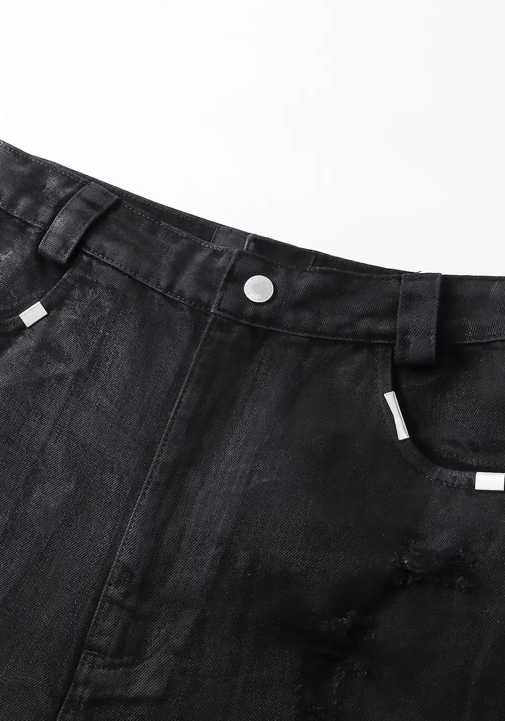 REBEL WAVE丨Hand-Waxed Damaged Wide-Leg Pants