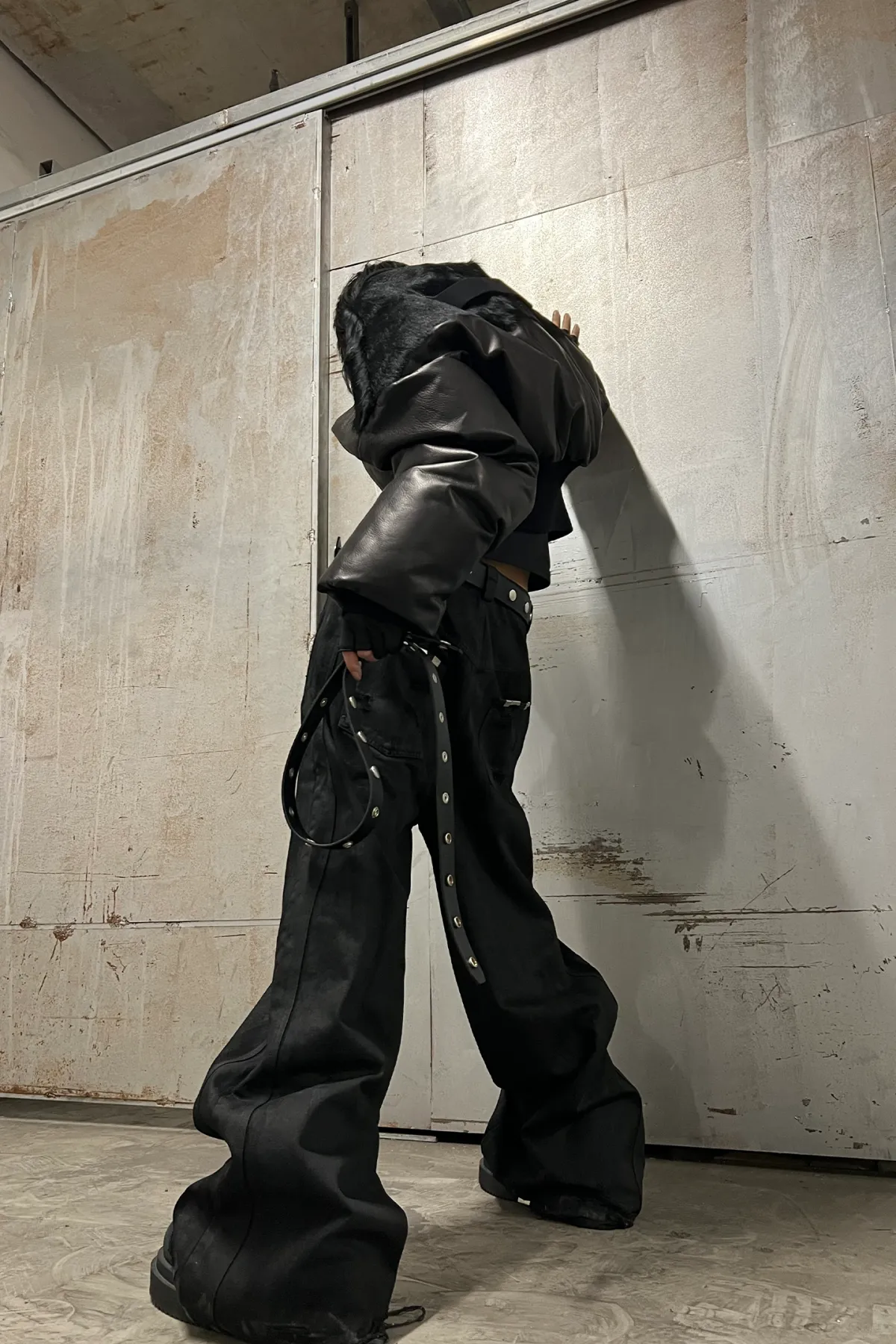 REBEL WAVE丨Hand-Waxed Damaged Wide-Leg Pants