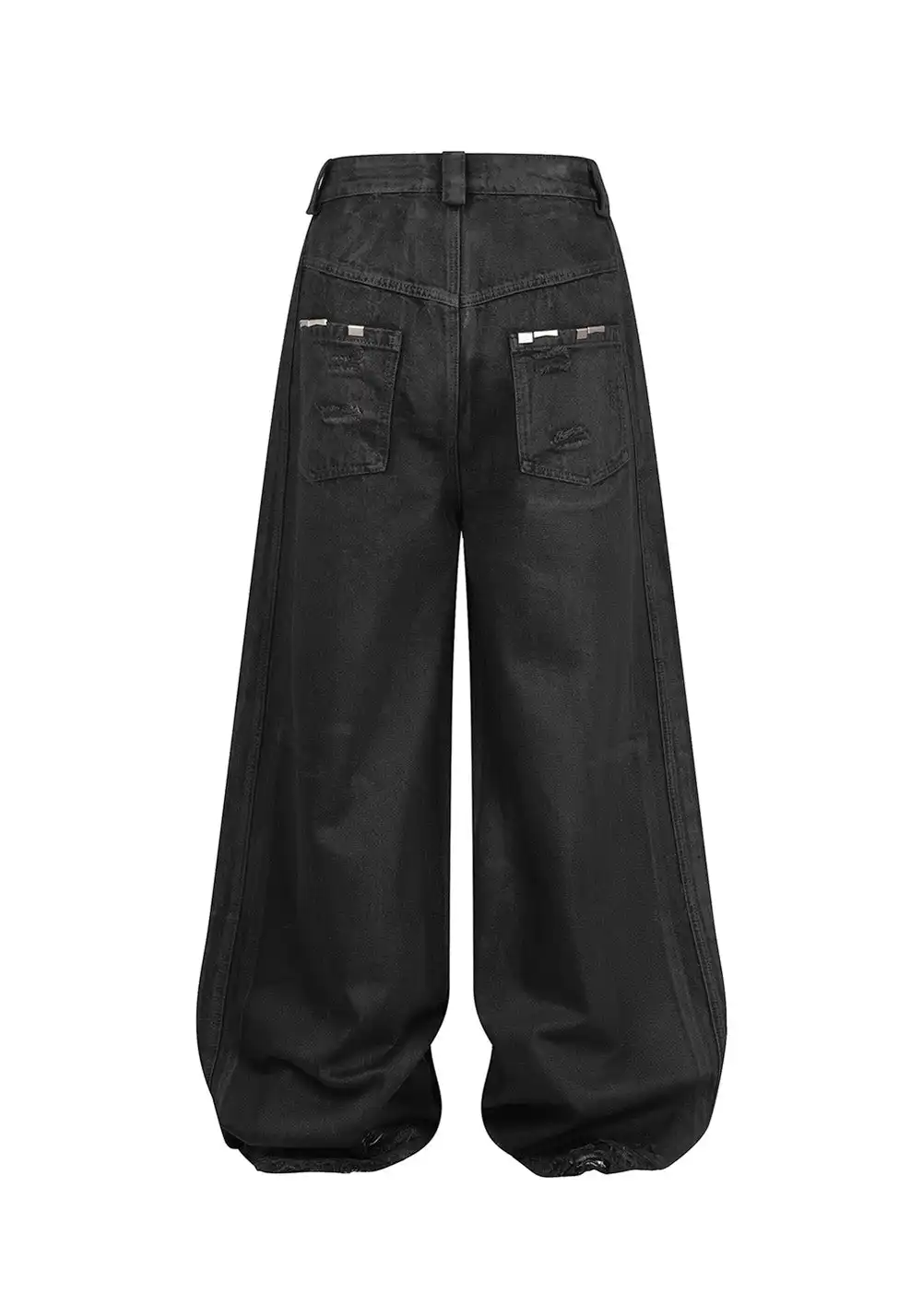 REBEL WAVE丨Hand-Waxed Damaged Wide-Leg Pants
