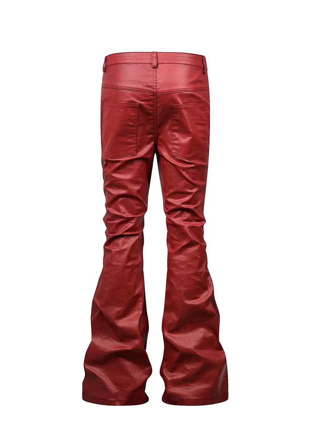 REBEL WAVE丨Liquid Metal Red Coated Waxed Flared Jeans