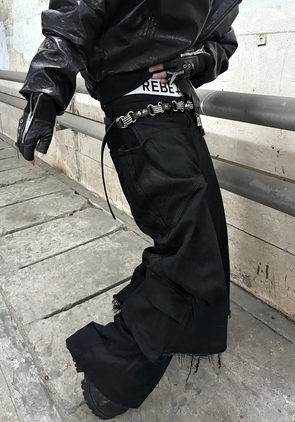 REBEL WAVE丨 "O" Shield Waxed Cargo Pants