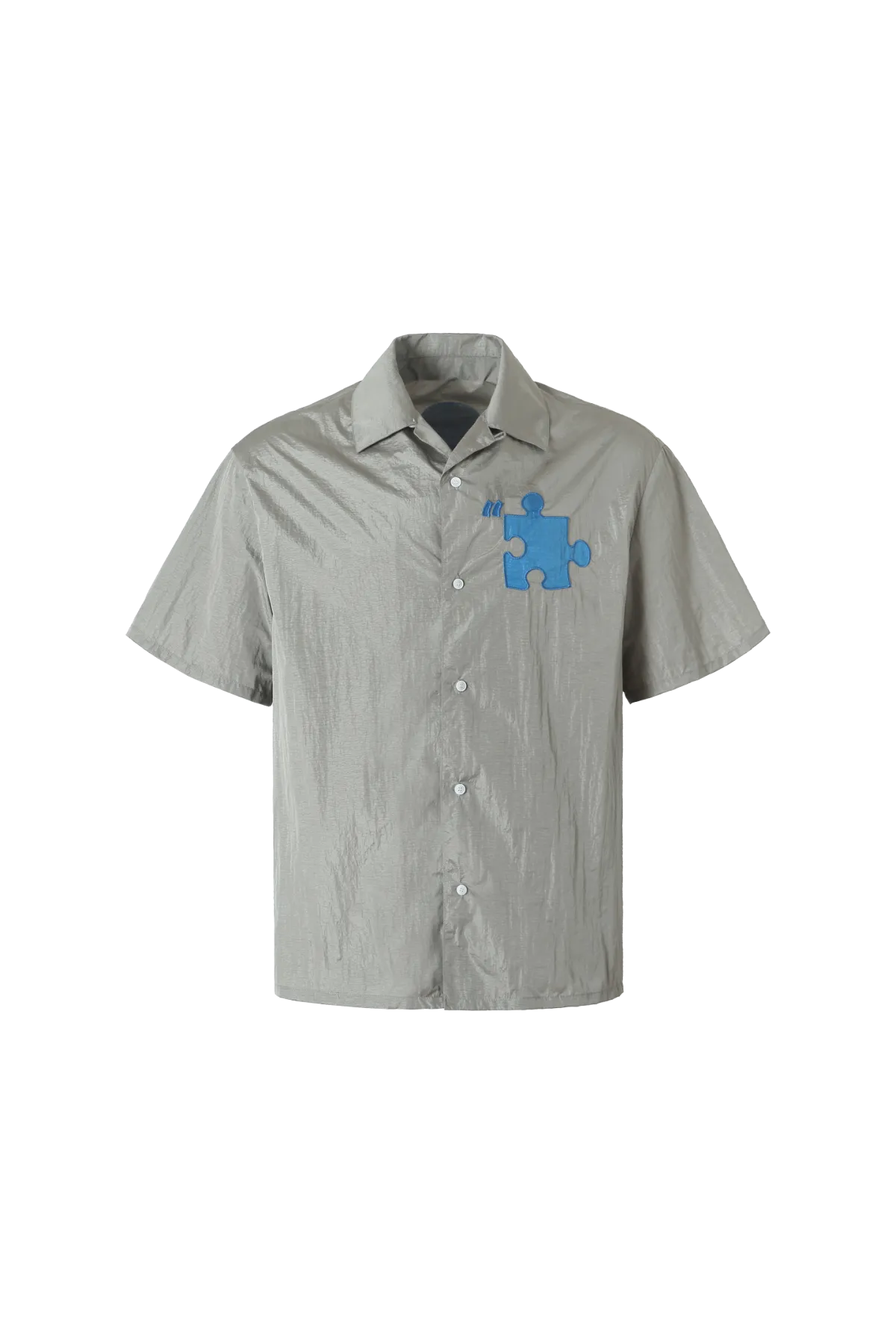 YADcrew | Specially Made Imitation Plastic Texture Thin Breathable Fabric Short Sleeve Shirt