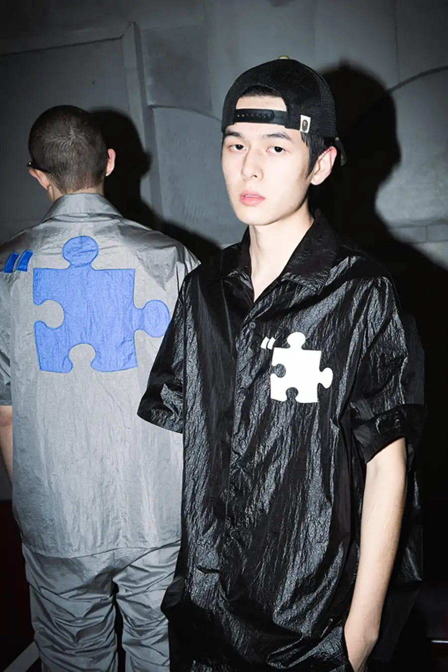 YADcrew | Specially Made Imitation Plastic Texture Thin Breathable Fabric Short Sleeve Shirt - 2