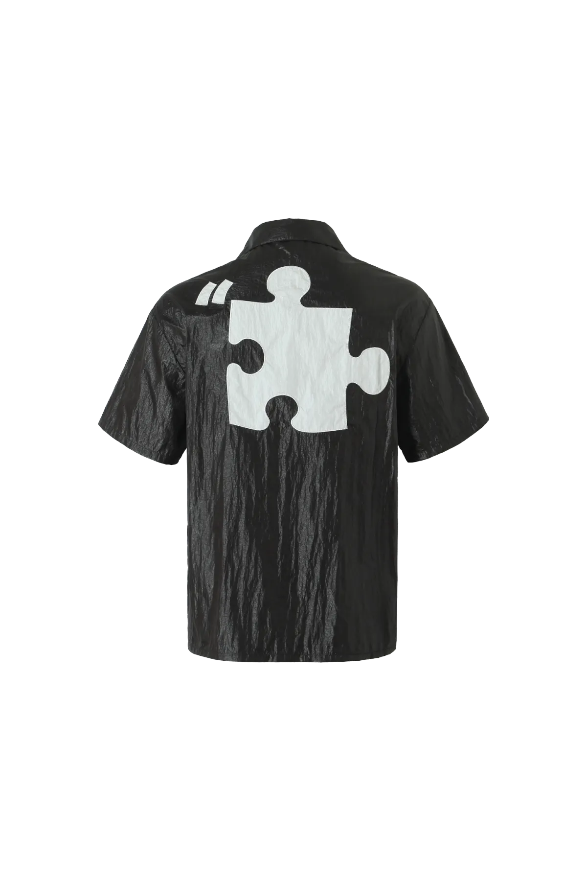 YADcrew | Specially Made Imitation Plastic Texture Thin Breathable Fabric Short Sleeve Shirt