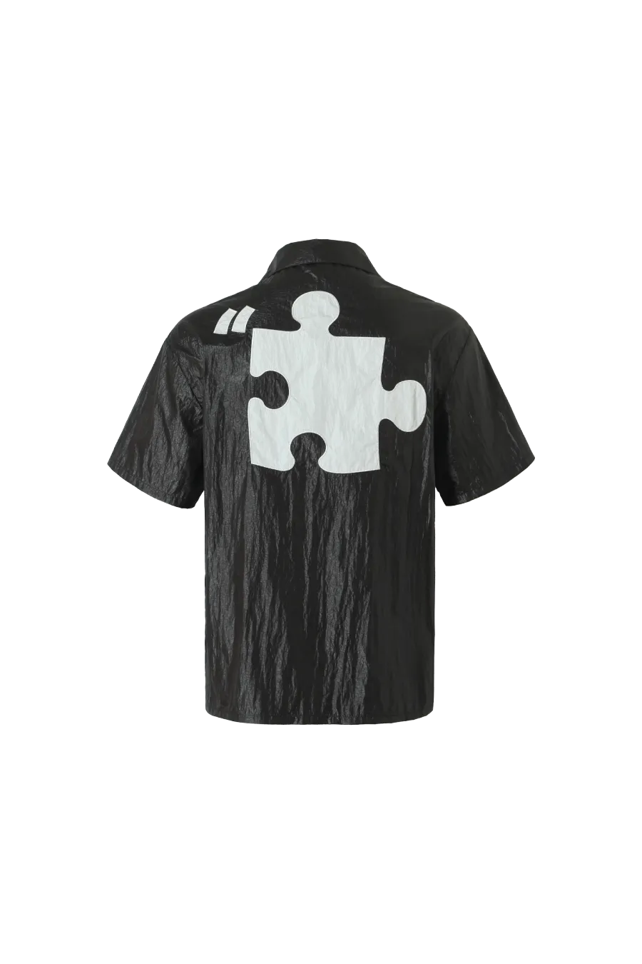 YADcrew | Specially Made Imitation Plastic Texture Thin Breathable Fabric Short Sleeve Shirt - 4
