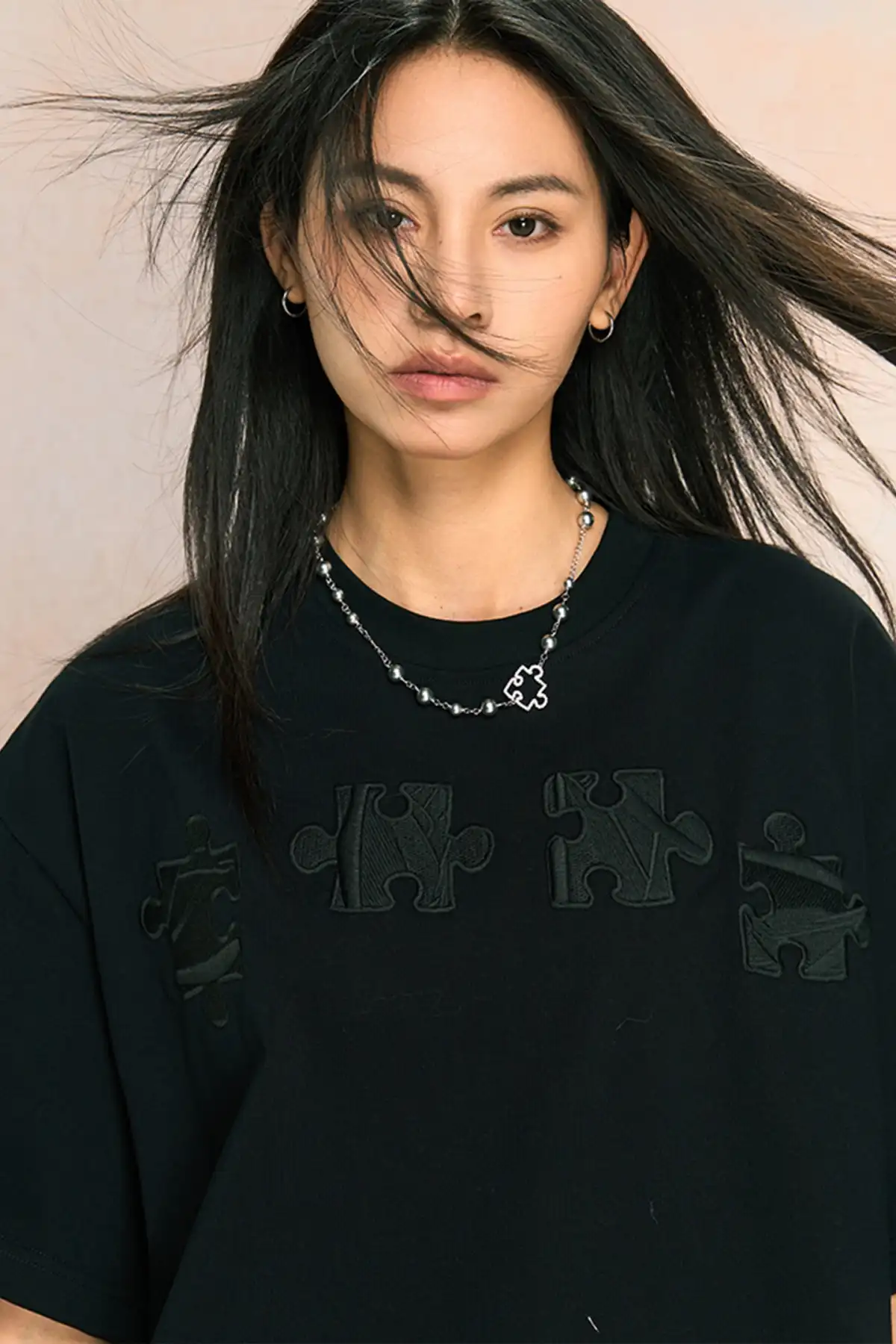 YADcrew | New Style Puzzle Texture Trendy All-Match Casual Short-Sleeved T-Shirt