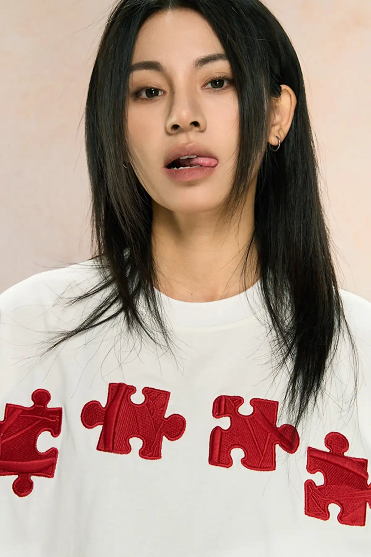 YADcrew | New Style Puzzle Texture Trendy All-Match Casual Short-Sleeved T-Shirt