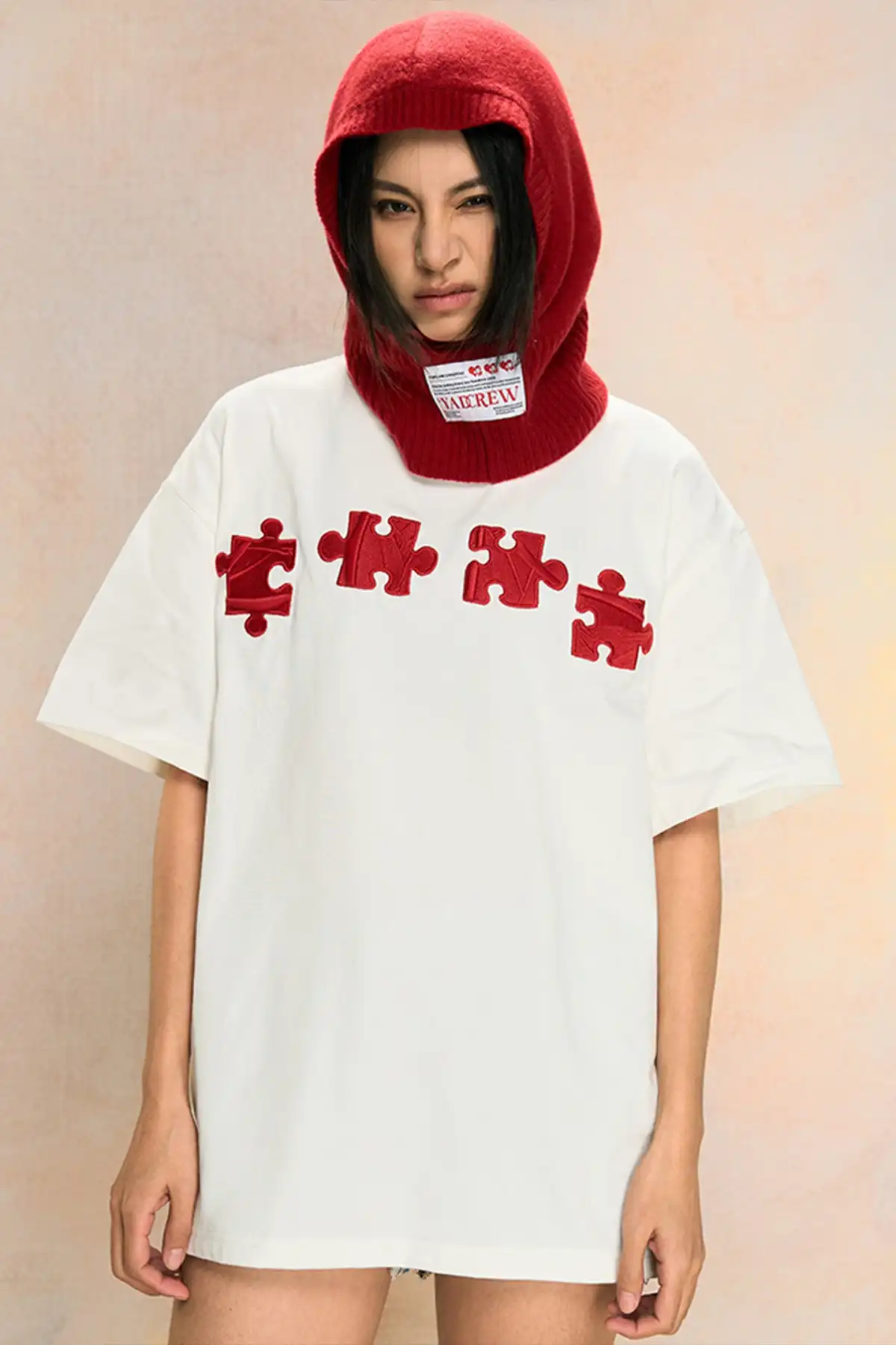 YADcrew | New Style Puzzle Texture Trendy All-Match Casual Short-Sleeved T-Shirt