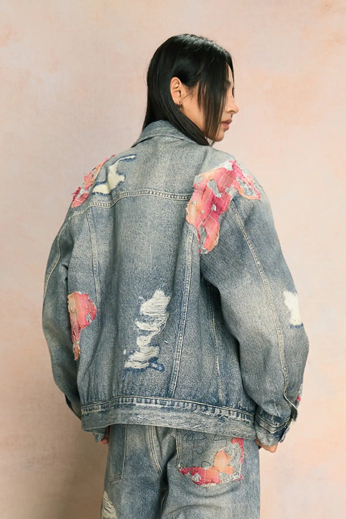 YADcrew | Sunset Cloud Lace Print Denim Jacket/Pants