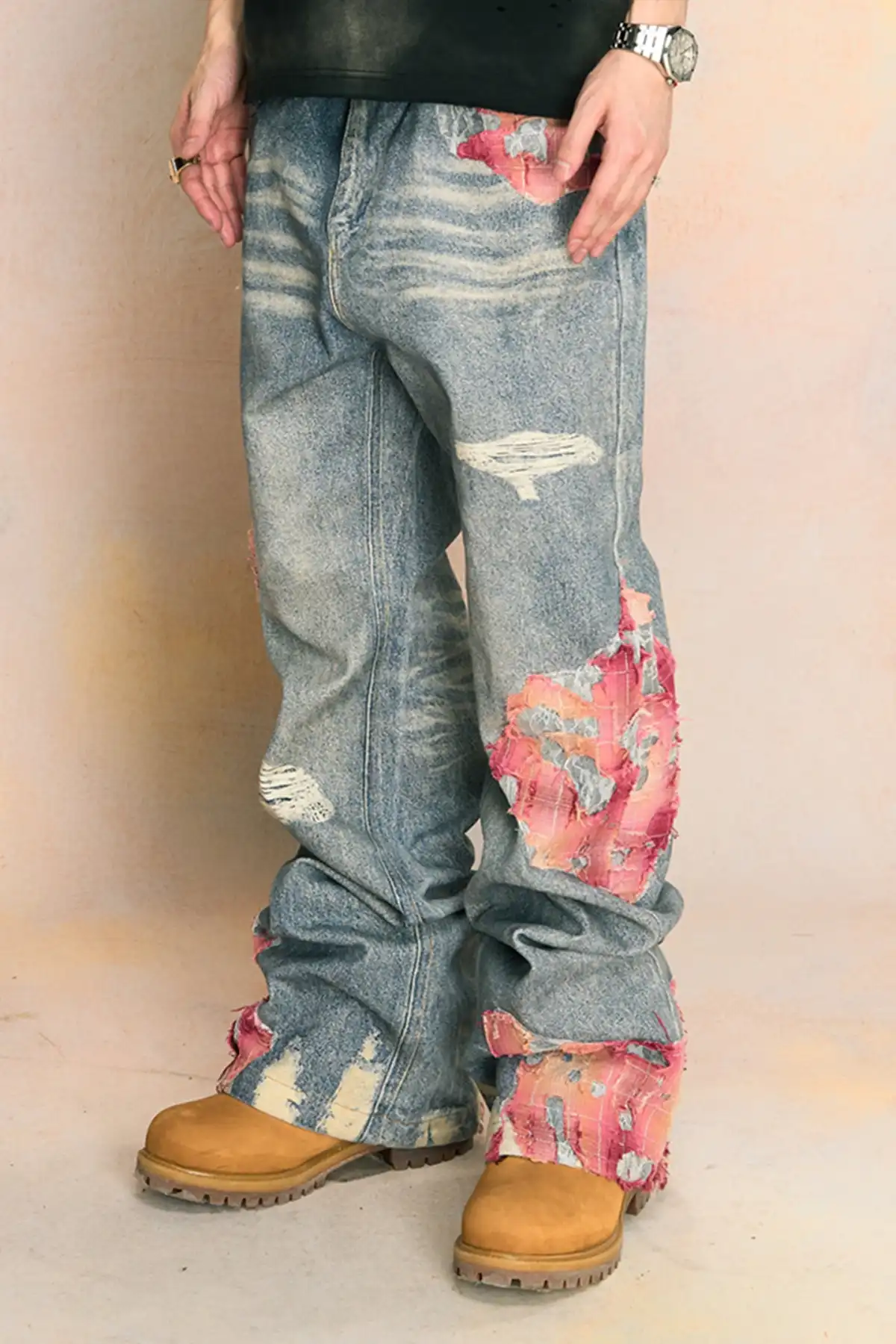 YADcrew | Sunset Cloud Lace Print Denim Jacket/Pants