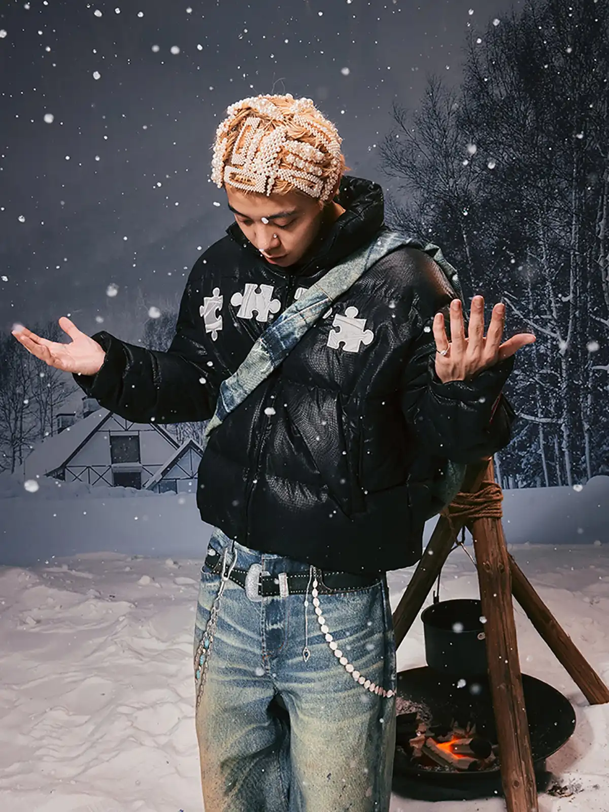 YADcrew | 3D Geometric Embroidery Down Jacket
