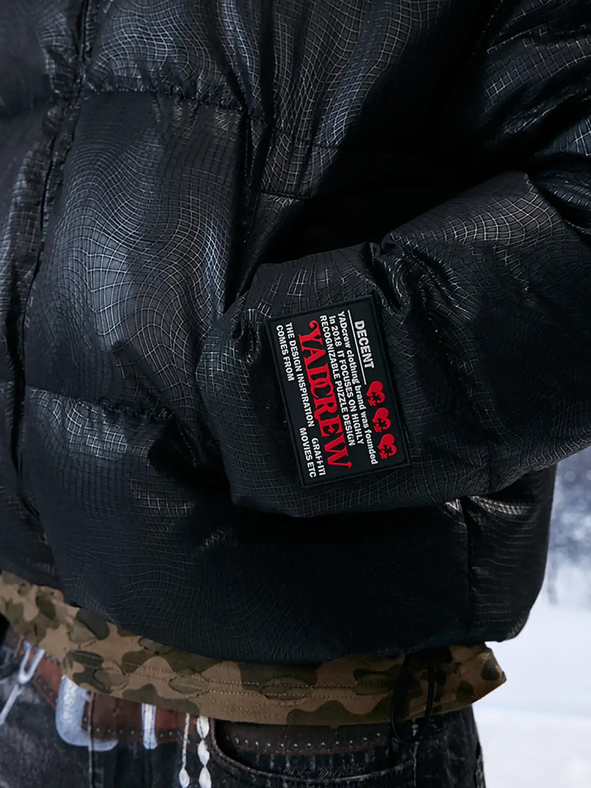 YADcrew | 3D Geometric Embroidery Down Jacket