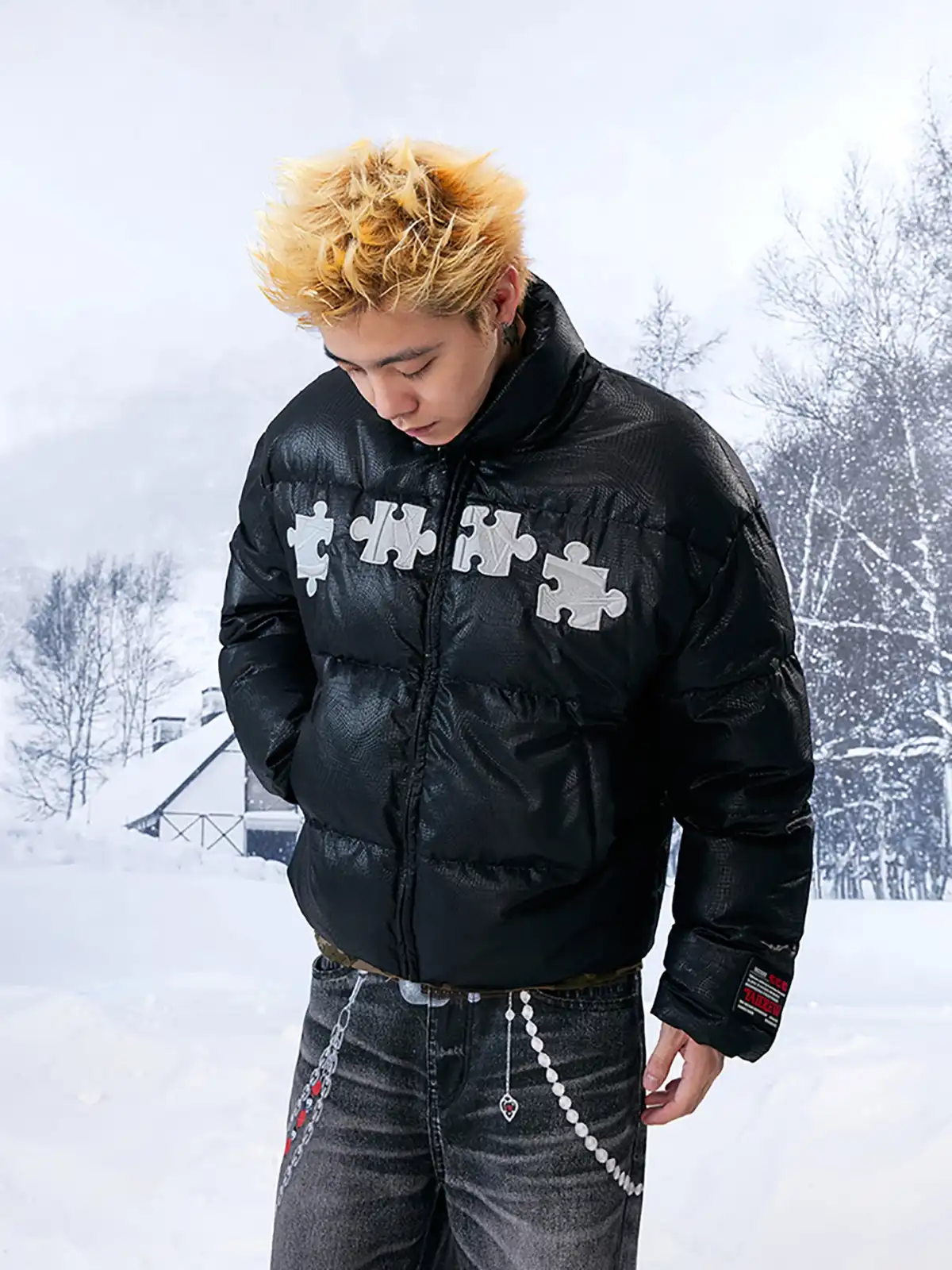 YADcrew | 3D Geometric Embroidery Down Jacket