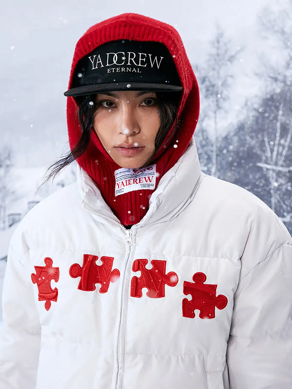YADcrew | 3D Geometric Embroidery Down Jacket