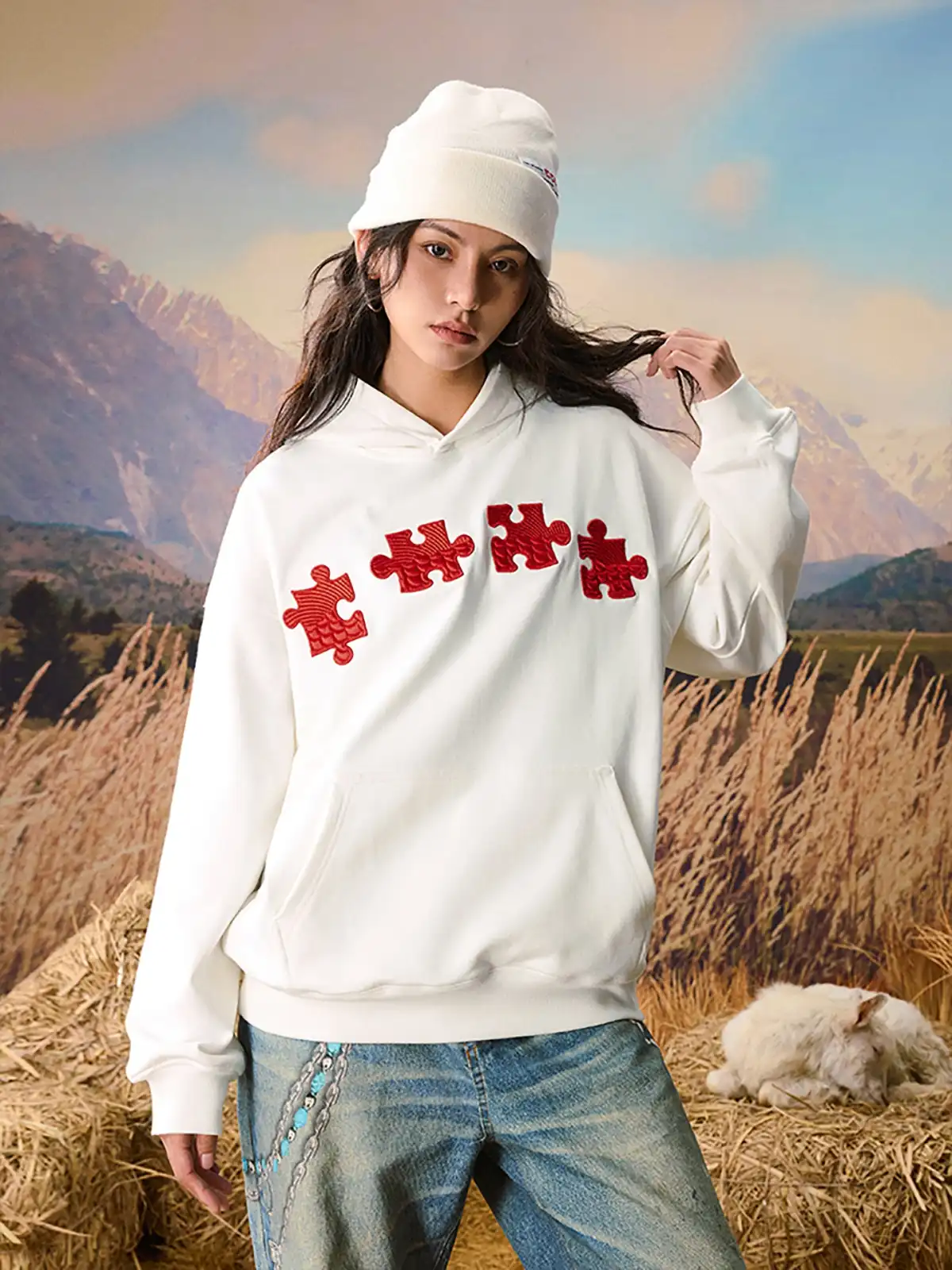 YADcrew | Dragon Scale Embroidered Puzzle Hoodie