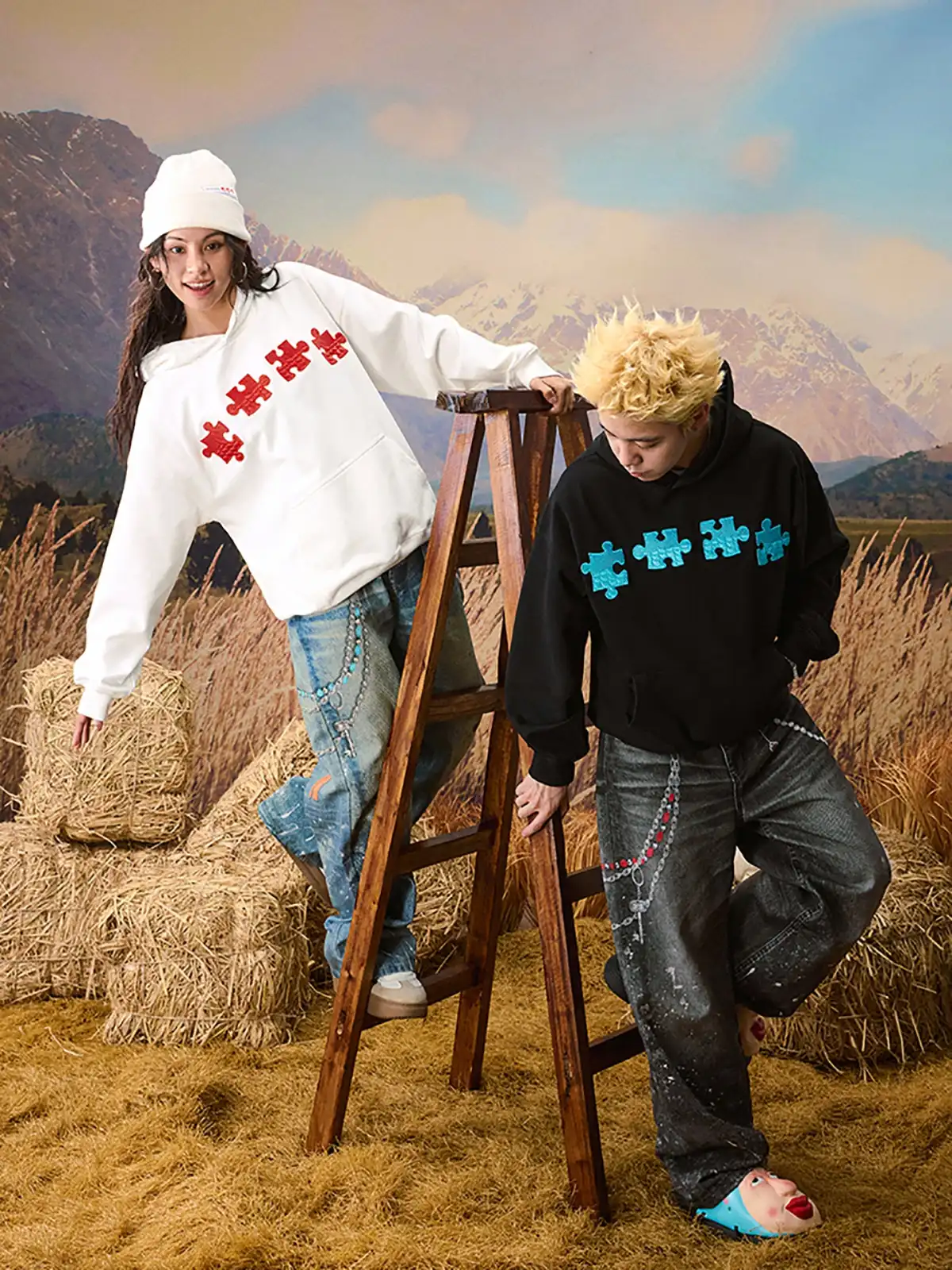 YADcrew | Dragon Scale Embroidered Puzzle Hoodie