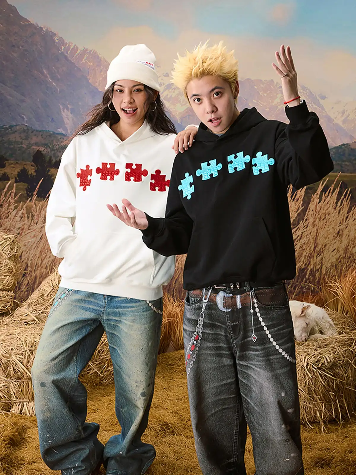 YADcrew | Dragon Scale Embroidered Puzzle Hoodie