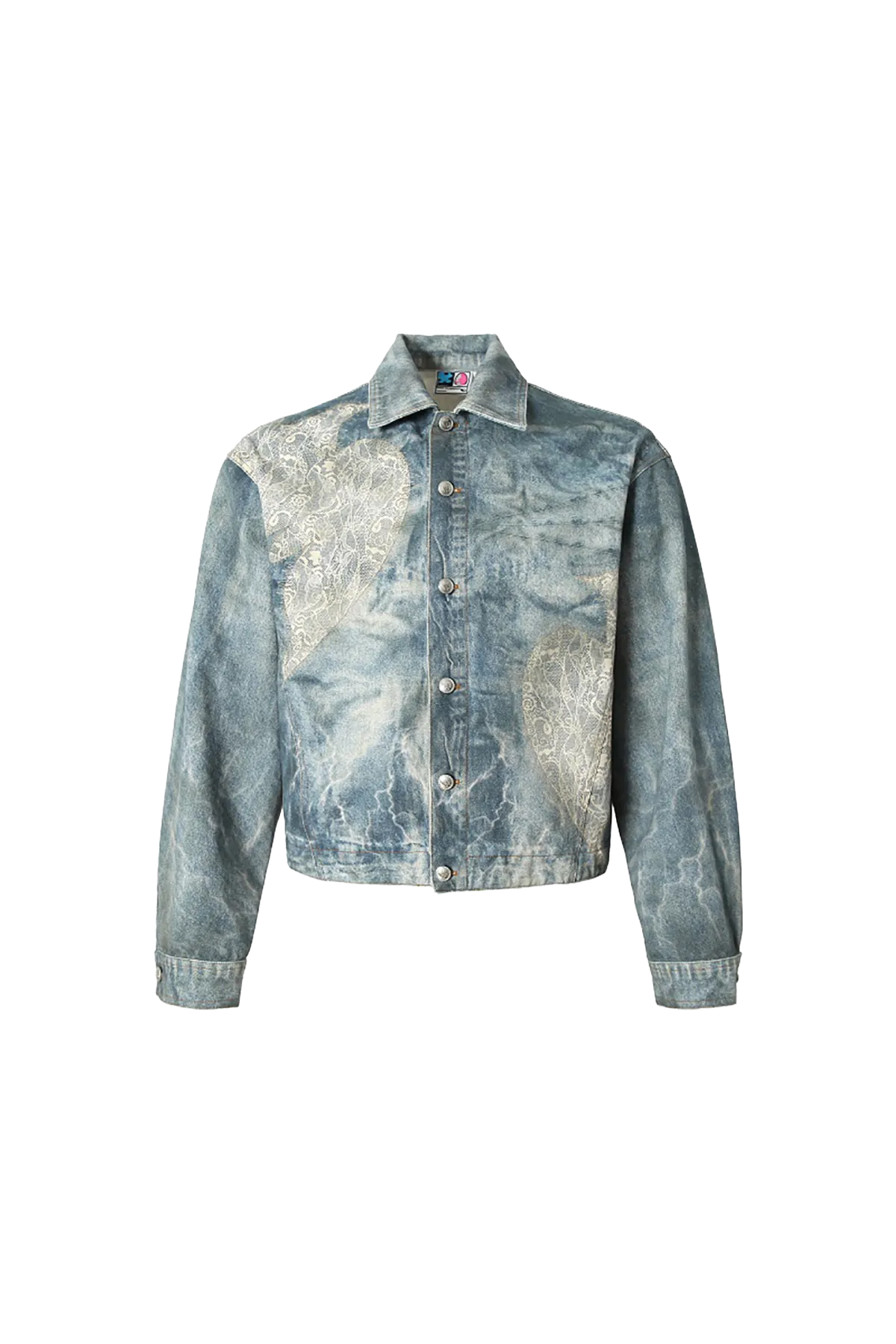 YADcrew | Lace Peace Dove Denim Vintage Jacket